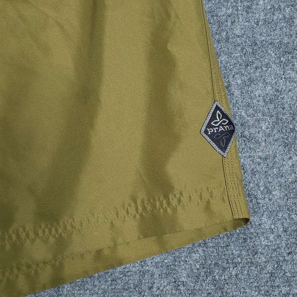 PrAna Mojo Shorts Mens Large Green Elastic Waist Climbing Outdoor Athleisure - Picture 3 of 7